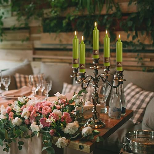 Bougies pour Dîner Vertes 17,8 cm - Décoration de Table Chic - 6