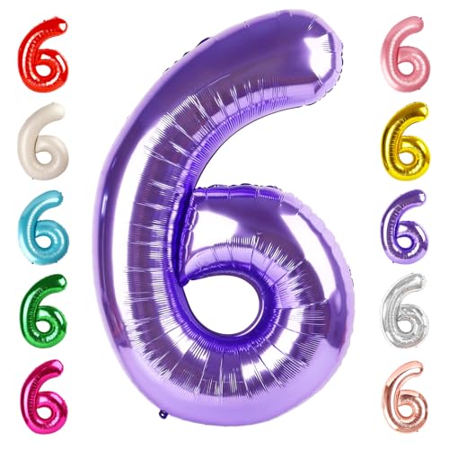 Globos de número 6 de 40 pulgadas, globo de 6º cumpleaños para niño y niña, globos de número de helio de aluminio jumbo de Mylar, globos de helio, fiesta de cumpleaños, aniversario, eventos,