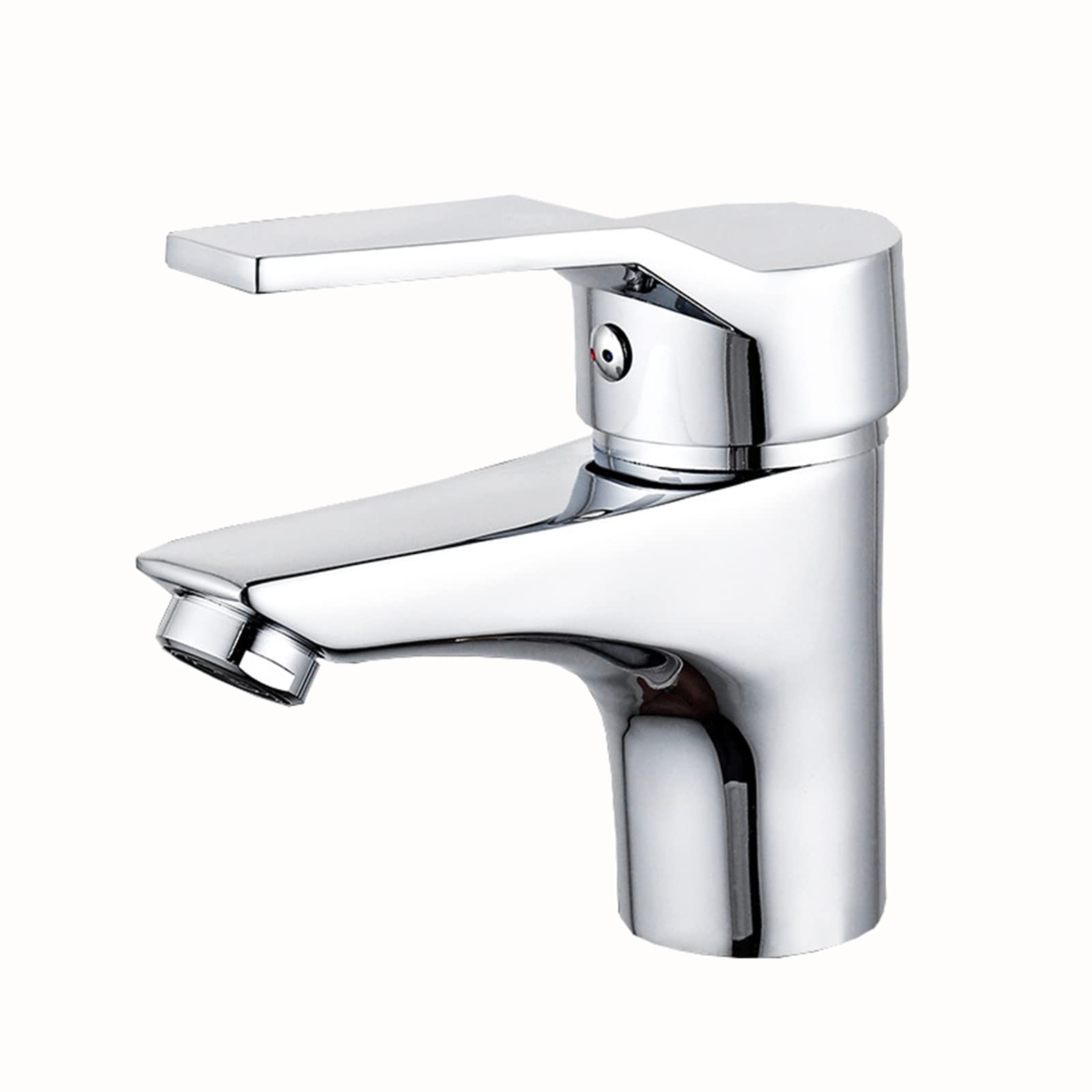 Robinet d'évier en laiton 1 trou mitigeur de salle de bains Chrome B