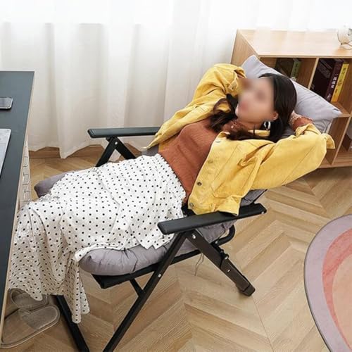 Sedia reclinabile regolabile con cuscino rimovibile, moderna poltrona pieghevole per soggiorno e ufficio, comoda seduta per il tempo libero per adulti