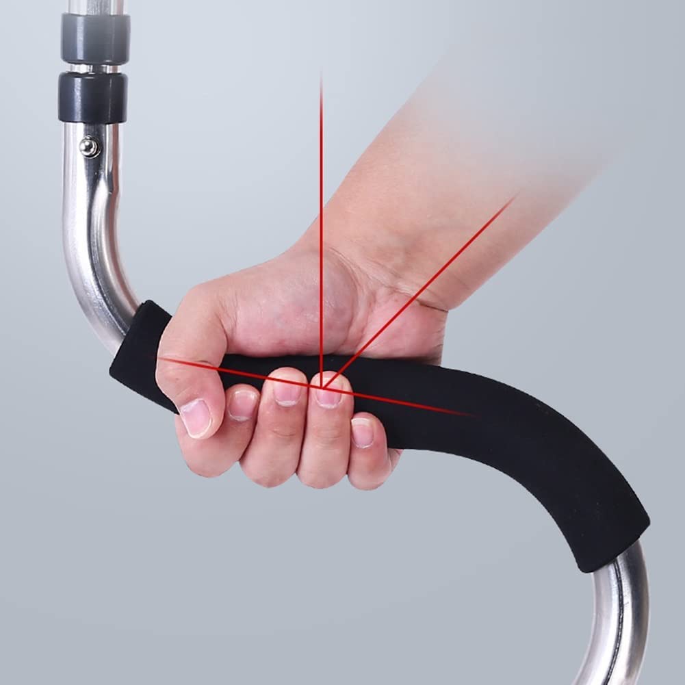 Stampelle da passeggio Stampelle ascellari tipo S per adulti Stampelle per ascelle ad altezza regolabile Bastoni da passeggio medici pieghevoli in acciaio inossidabile per uomini e donne Ausilio per