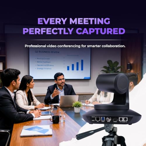 Image of AIWaft 4K PTZ Camera Pro Lens with 5M HDMI Cable & Wall Mount