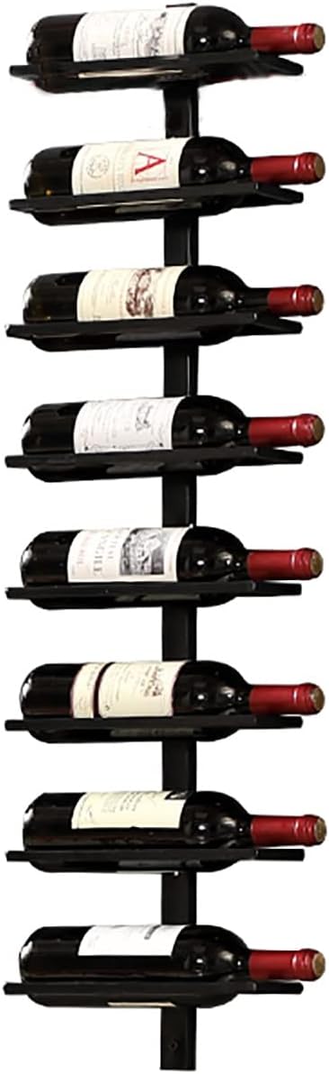 Wall Mounted Wine Rack - Metal Hanging Wine Holder, Wrought Iron Bottle Storage, Stylish Wine Display Shelf for Kitchen, Pantry, Bar - Space-Saving Wine Organizer