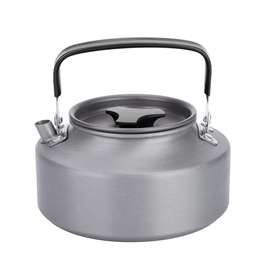 Dilwe Camping Kettle, 1.1L Portable Camping Coffee Tea Pot Outdoor Hiking Kettle for Outdoor Hiking Kitchen Use (Black)