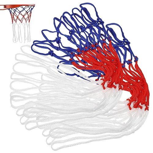 Gogogmee 2-Piece Basketball Net Replacement Outdoor/Indoor Hoop Nets Woven Nylon Netting Easy Install for Basketball Racks