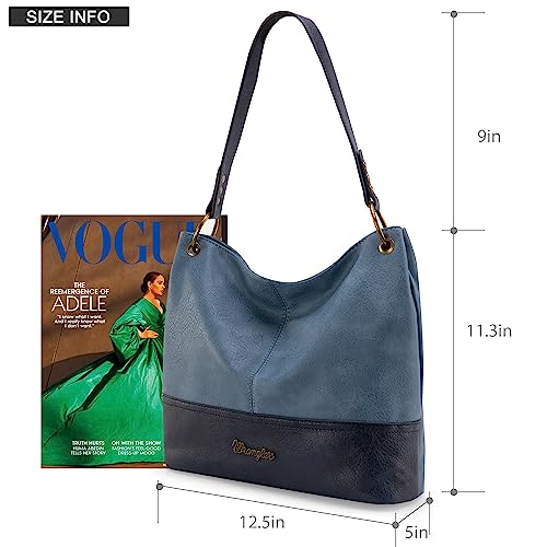 Image of Wrangler Hobo Bags for Women Vegan Leather Top Handle Shoulder Purses and Handbags