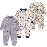 [MAMIMAKA] カバーオール 新生児 長袖 ベビー服 ファスナー式パジャマ 秋冬 前 開き 出産祝い 9-12ヶ月