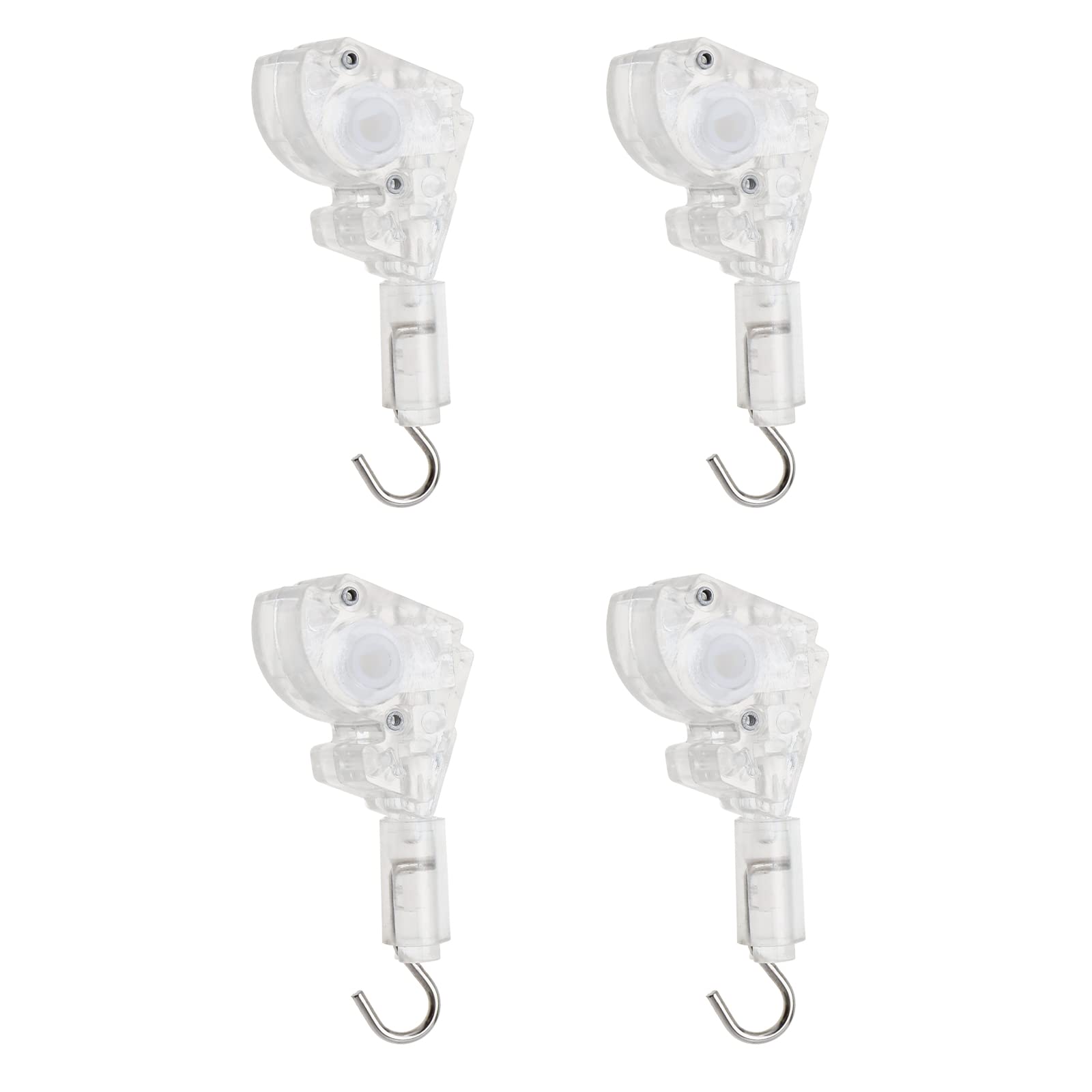 The Lord Of The Tools Transparent 4Pcs 1" Blinds Wand Tilter Mechanism With D Shaped Gear 5/32" Hook Connection Metal Venetian Blind Tilt Wand Tilter Mechanism Replacement For Mini Blinds