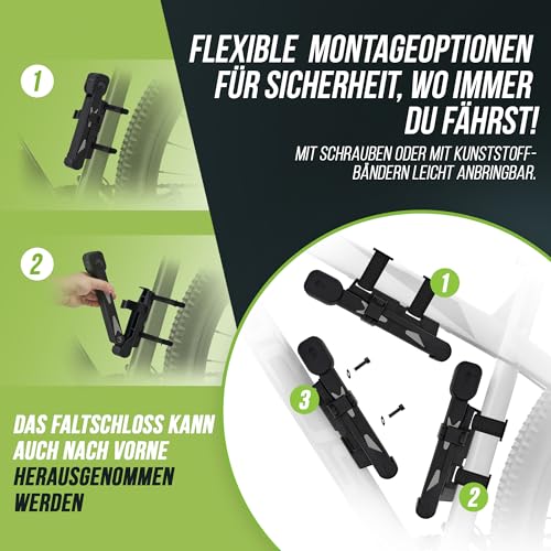 MUNATURA Faltschloss Fahrrad mit Halterung [95cm] – Robustes Fahrradschloss für extra hohen Diebstahlschutz - Für alle Fahrräder, E-Bikes… – Ansicht 4