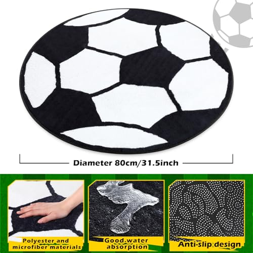 Tapete redondo de fútbol de 80 cm de diámetro miniatura 3