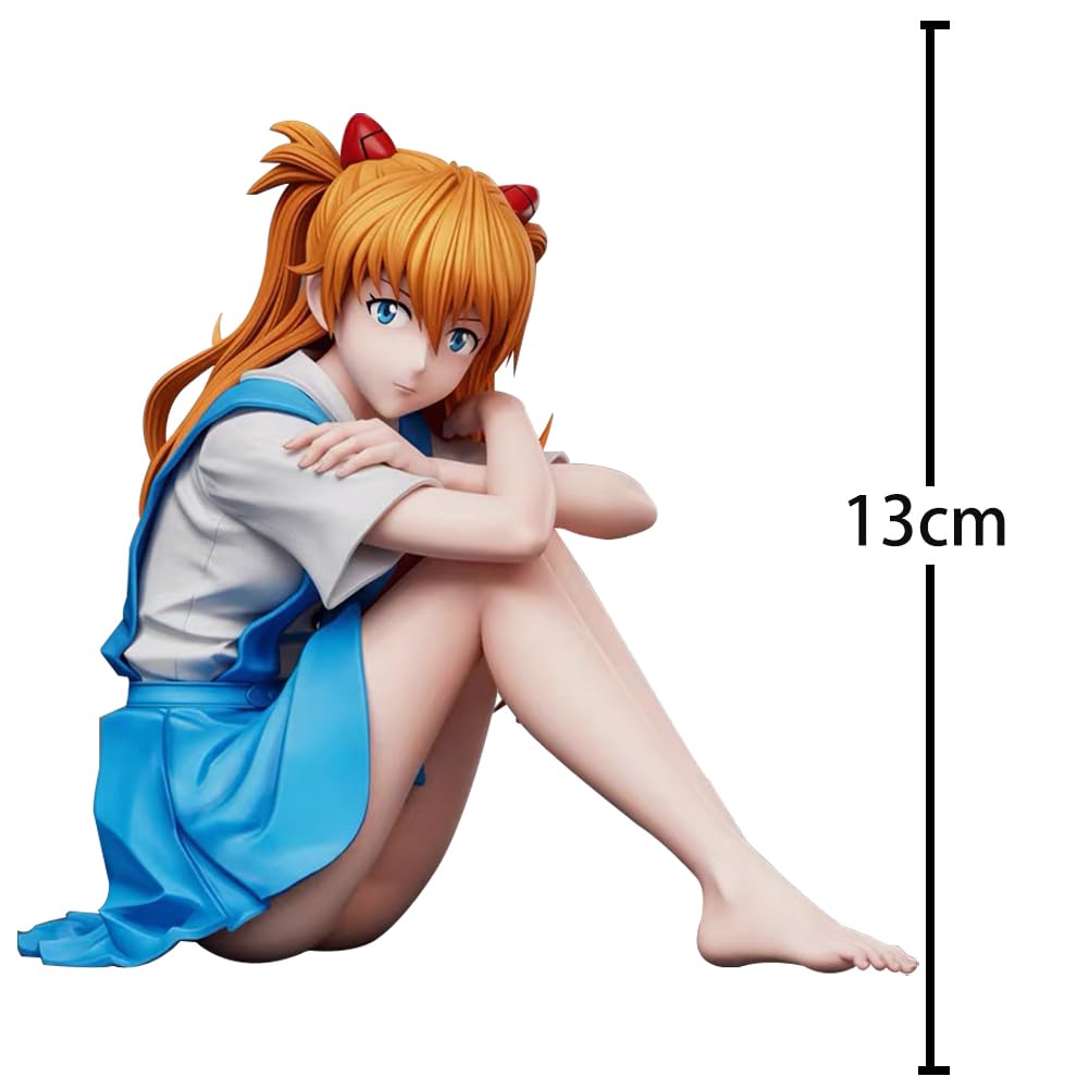 2 statuette di Asuka Langley Soryu/Ayanami Rei seduto Anime Girl Figurine