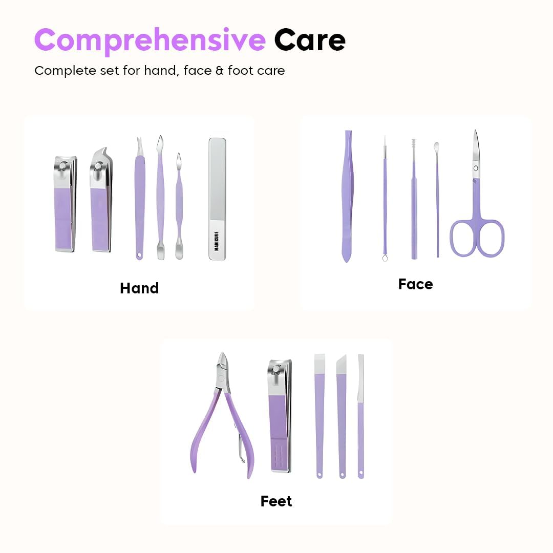 16-Piece Manicure Set - Professional Grooming Kit for Nails, Cuticles & Personal Care | Stainless Steel Tools 3