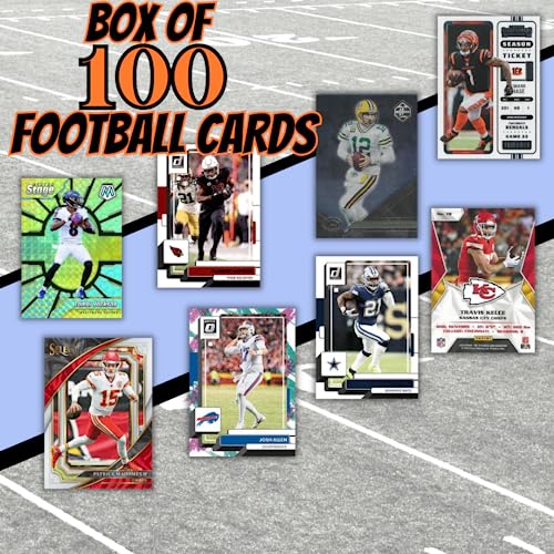 Nfl Football Trading Cards Box – 100 Football Cards. Includes 2 Official Nfl Autographed, Jersey, Or Relic Cards In Every Box! Perfect Starter Set! Comes In Protective Box Branded By Tactful Tiger! #TOP1