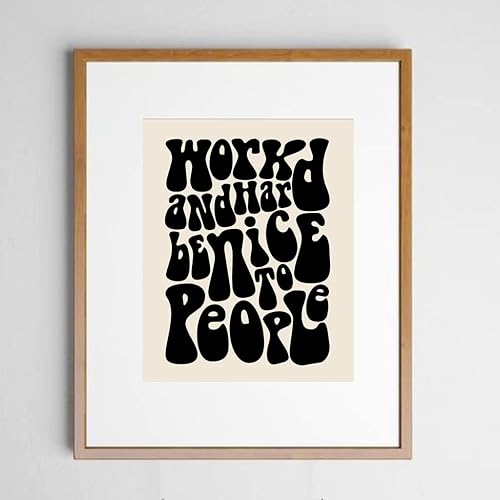 Miniatura 4 de Impresión dura de trabajo, arte de pared de oficina, sé agradable con la gente, decoración del hogar retro de los años 70, arte de pared de