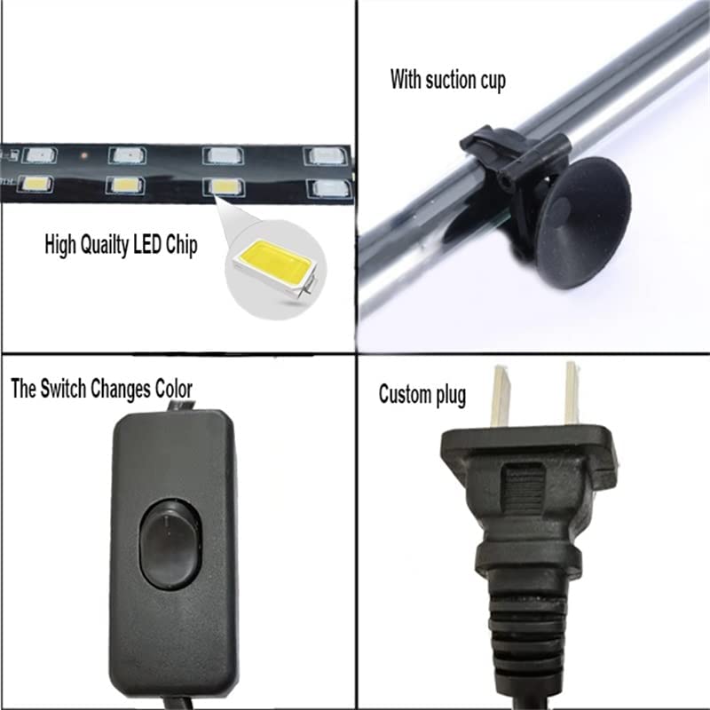 Image of VAYINATO Glass Rs Electricals Double Row High Brightness Wrgb T8 Led Light For Aquarium Fish Tank (Corded Electric, C60 | 52 Cm Led Length | Suits For 2-3 Ft Tank) By Petzlifeworld, Silver