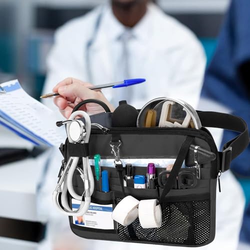 Sac banane pour infirmière BetterJonny avec multi-compartiments et sangle d'extension - 4