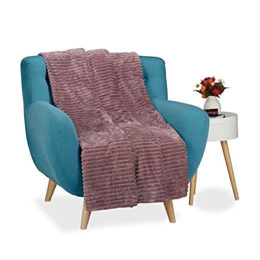 Relaxdays Manta Sofá XXL, Poliéster, Rosa Palo, 150x200x0.5 cm