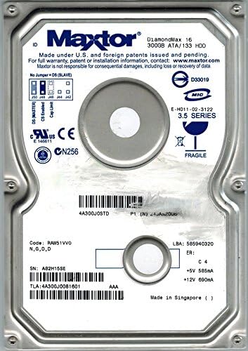 Maxtor 4A300J0 300GB IDE CODE: RAM51VV0 N, G, D, D