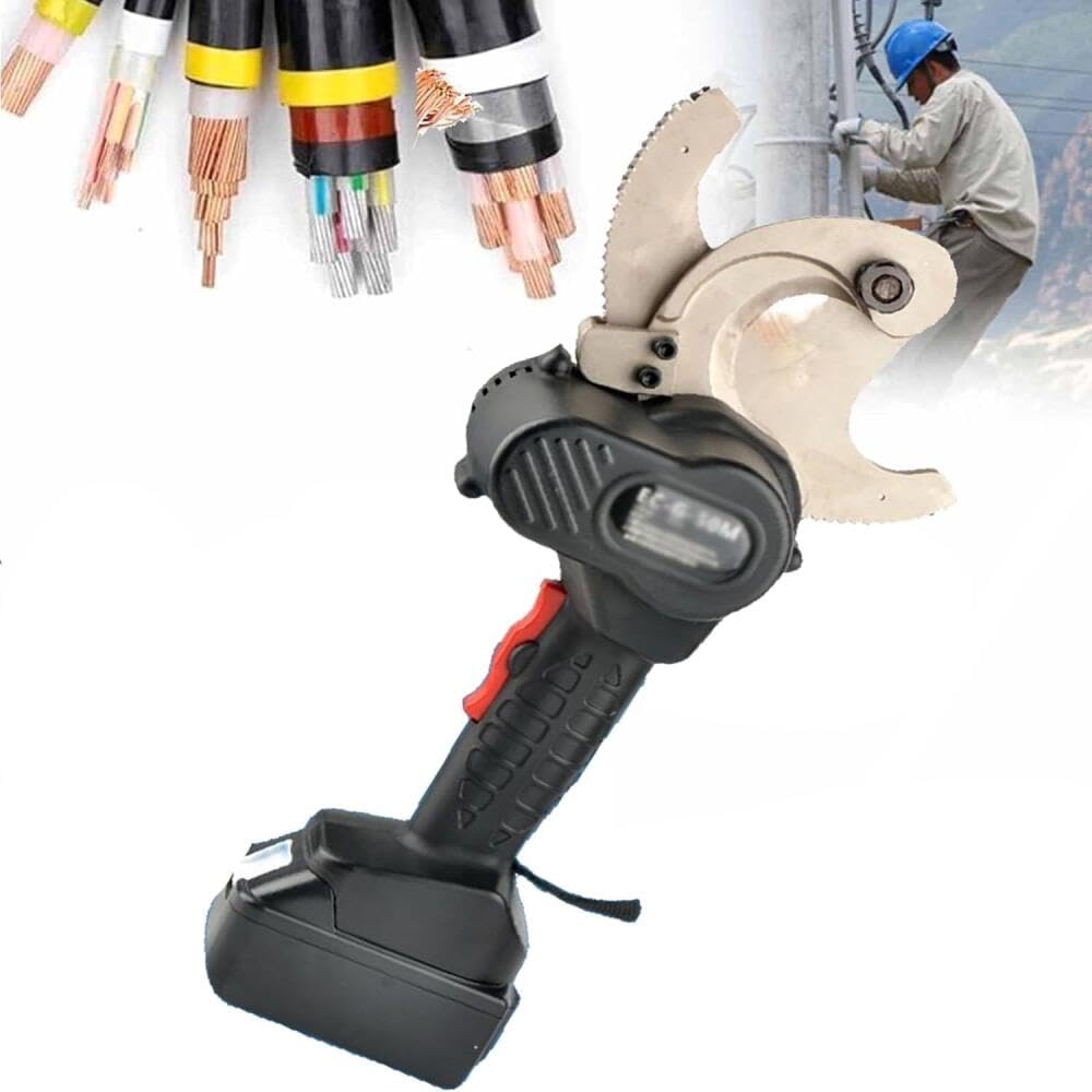 Cortador de Cables Hidráulico – Herramienta de Corte Eléctrica a Batería para Cables de Aluminio y Cobre, Capacidad de 45 mm, Cortador de Cables Hidráulico de Trinquete EC-65