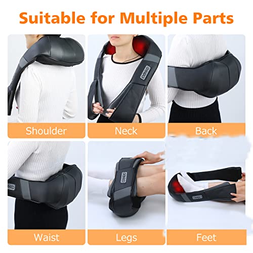 Nackenmassagegerät mit Wärme, BeaoWink Rückenmassagegerät mit 3 einstellbaren Geschwindigkeiten, Schulter- und massagegerät nacken schulter ist ein entspannendes Geschenk für Mama und Papa - Image 5
