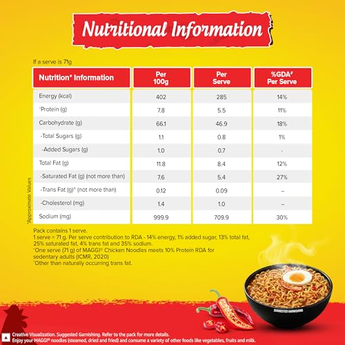 Image of MAGGI 2-Minute Chicken Instant Noodles with Great Taste & Aroma, Protein in Every Serve, Ready to Cook Noodles, 71g /76g (weight may vary)