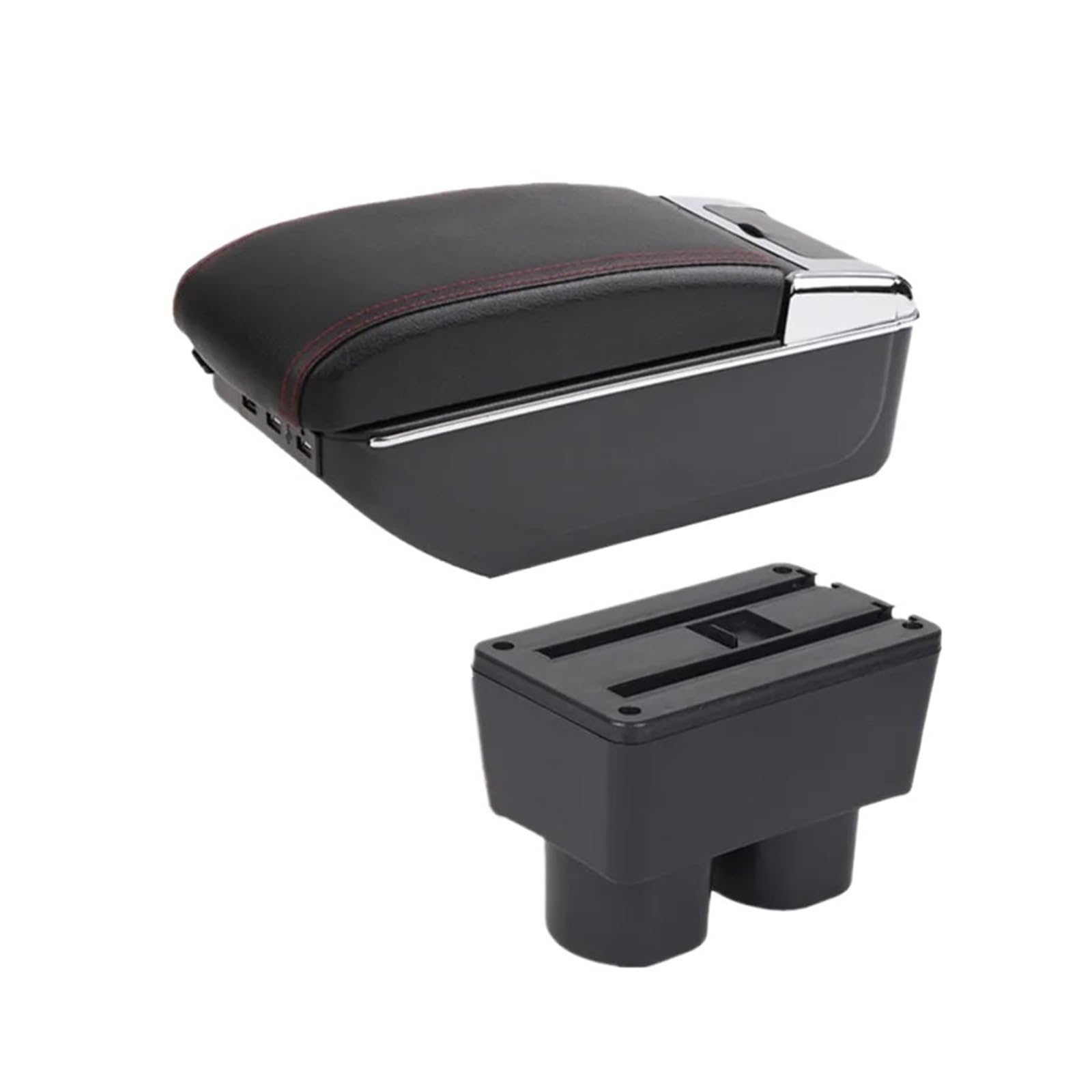 UMDJJU For Toyota For Avanza For Rush Car Armrest Box Storage Interior Dedicated Retrofit Accessories Car Centre Console Armrest Box(D red line 7USB)