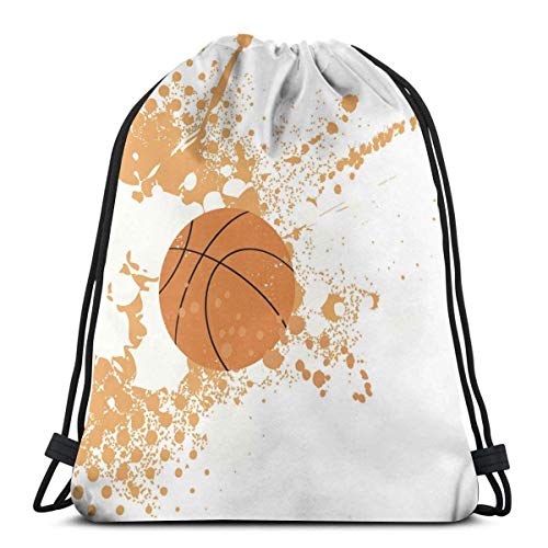 Lawenp Mochila con cordón de Baloncesto Naranja Splash  Sacos Deportivos con  Mochilas
