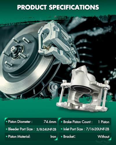 Image of SCITOO 184060 184042 Front Left Disc Brake Caliper Fit For Buick For Apollo 1975,For Pontiac For GTO 1973,For Pontiac For LeMans 1973-1976,For Pontiac For Ventura 1975-1976, Single Piston