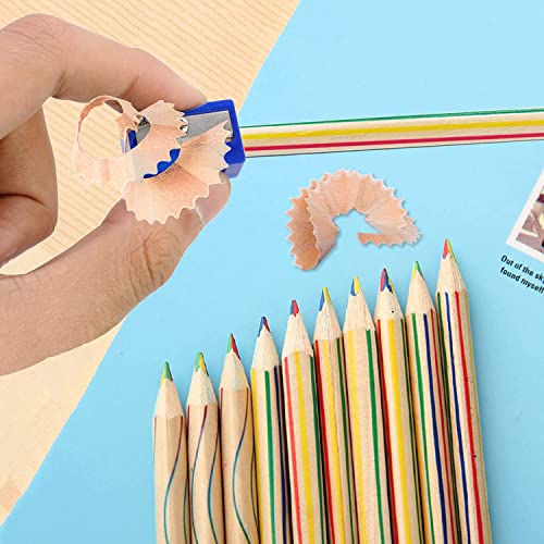 10 Pcs Wooden Colored Diy Cute Pencils For Kids,With Pencil Sharpeners,4 In 1 Color Pencil Set For Drawing, Coloring, Sketching Drawing Stationery Gifts For Kids #TOP4