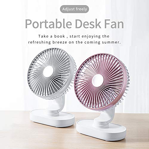 Ajcoflt Ventilador de mesa sem fio USB Ventilador de mesa Rotação de 90 graus Ventilador de escritór