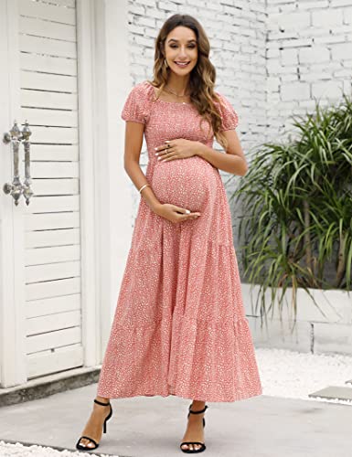 Image of Maternity Dress Women's Off Shoulder Split A Line Casual Maxi Dress Photography Dress for Babyshower