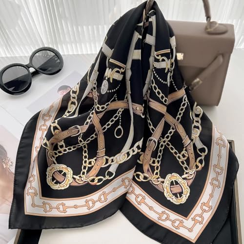 Square Like Scarf for Women Stylish Printed Neck Wrap Fashion Accessory for Travel Office Party Daily Look3