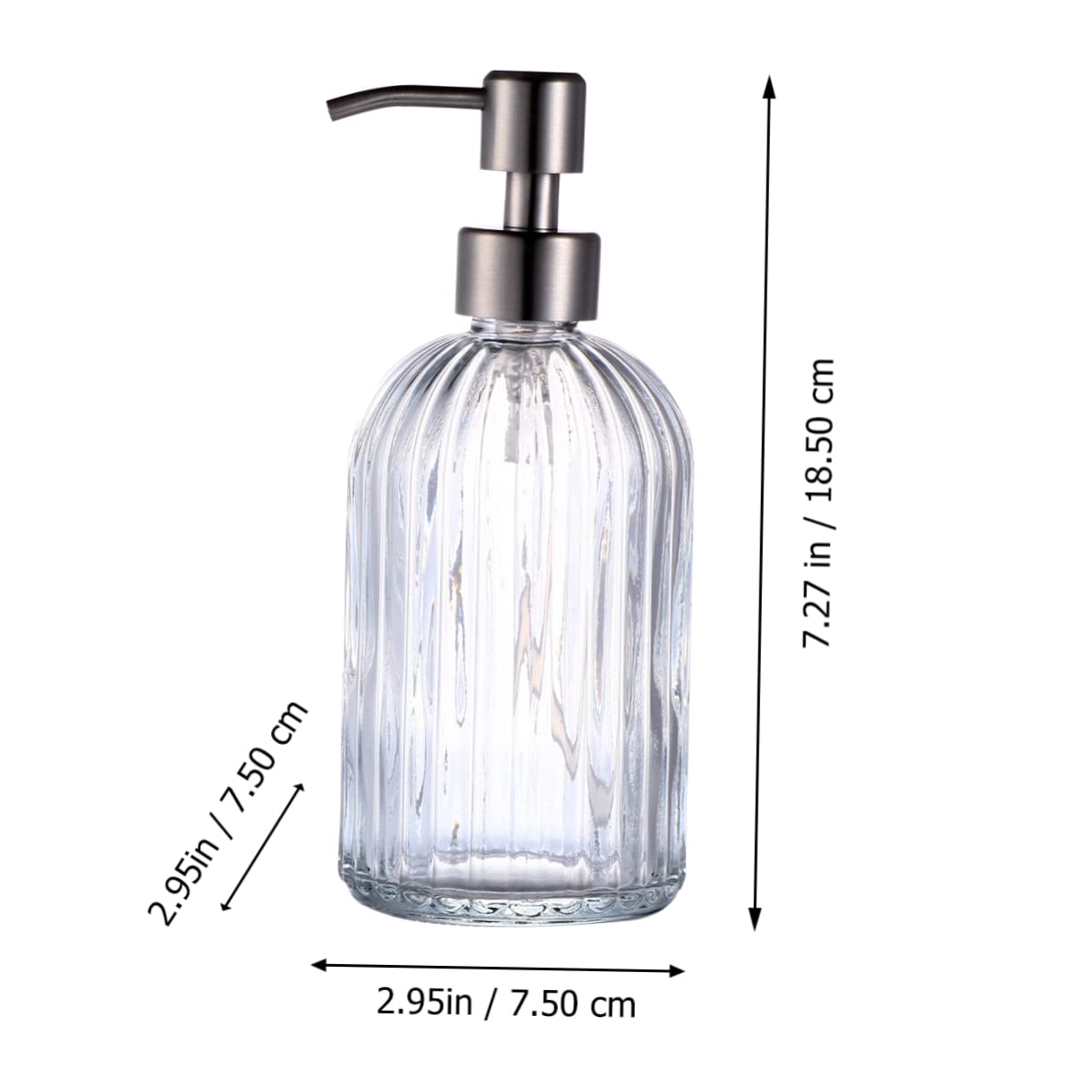BESTYASH 1pc Clear Glass Pump Dispenser Bottle for Shampoo Shower Gel Lotion Refillable Easy to Use Rotatable for Home Bathroom Decor
