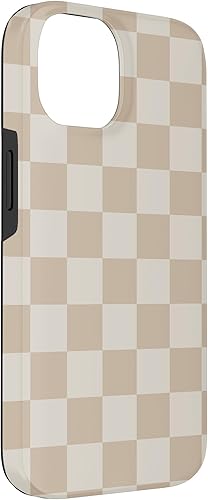 Miniatura 6 de iPhone 13 Vanilla Blanco café crema a cuadros ajedrez patrón clásico caso