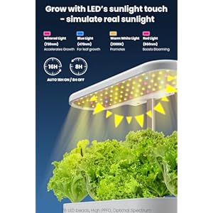 inBloom 12 Pods Hydroponics Growing System Indoor Garden with LED Grow Light and Pod Kit, Plants Germination Kit with 4.2L Water Pump Accelerate, Height Adjustable, Gardening Gifts for Women, White inBloom 12 Pods Hydroponics Growing System Indoor Garden with LED Grow Light and Pod Kit Plants Germination Kit with 42L Water Pump Accelerate Height Adjustable Gardening Gifts for Women White