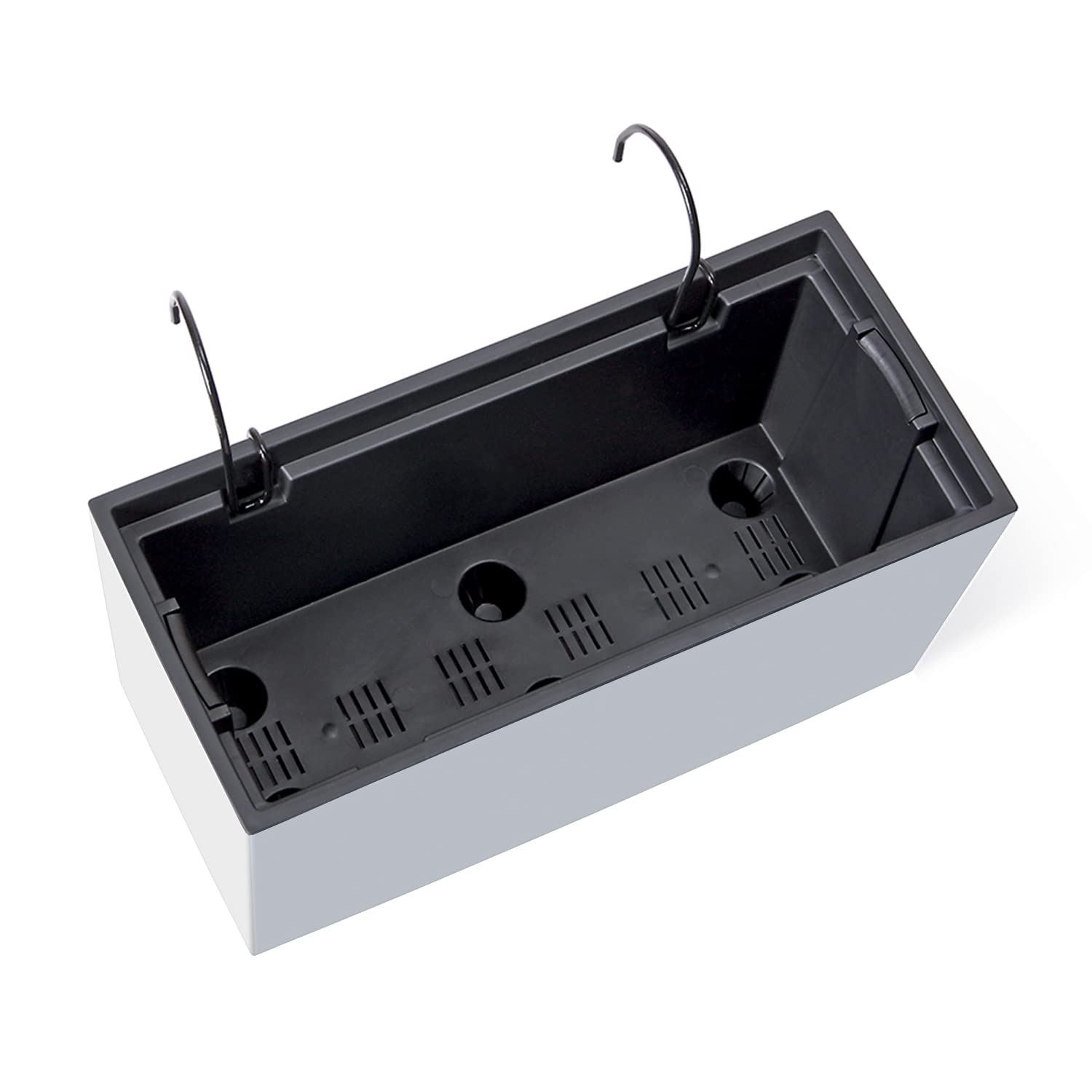 IMJ-Global Set di 3 Vasi per Fiori Piante Rettangolari Urbi Case W In Plastica 58x18x19,5cm Da Interno Esterno Bianchi 18 Litri Design Moderni