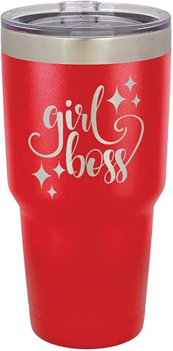 Miniatura 16 de GIRL BOSS - Vaso grabado con láser de acero con recubrimiento de polvo para viaje, sin BPA, para mantener tu bebida fría o caliente, idea de regalo