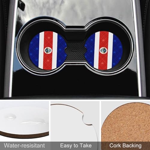 Portavasos de auto decorativos de madera 4 piezas miniatura 5