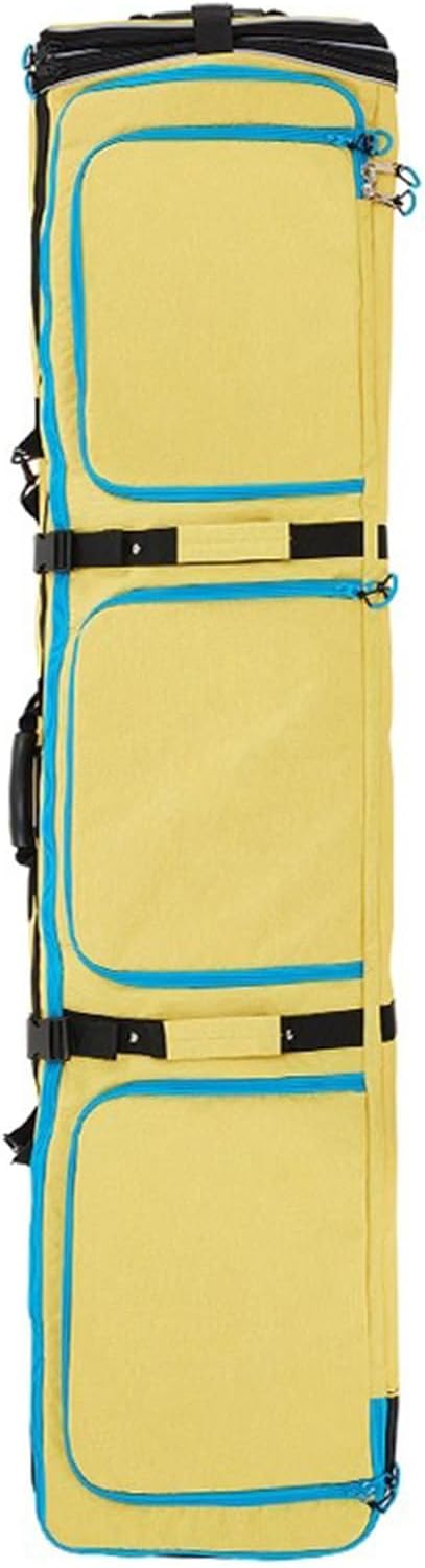Rolling Ski Bag, Padded Waterproof Snowboard Bag with Wheels for Air Travel, Heavy-Duty Wheeled-Ski Travel Bags, Fits Skis & Boots, Extendable 69–74.8 Inch