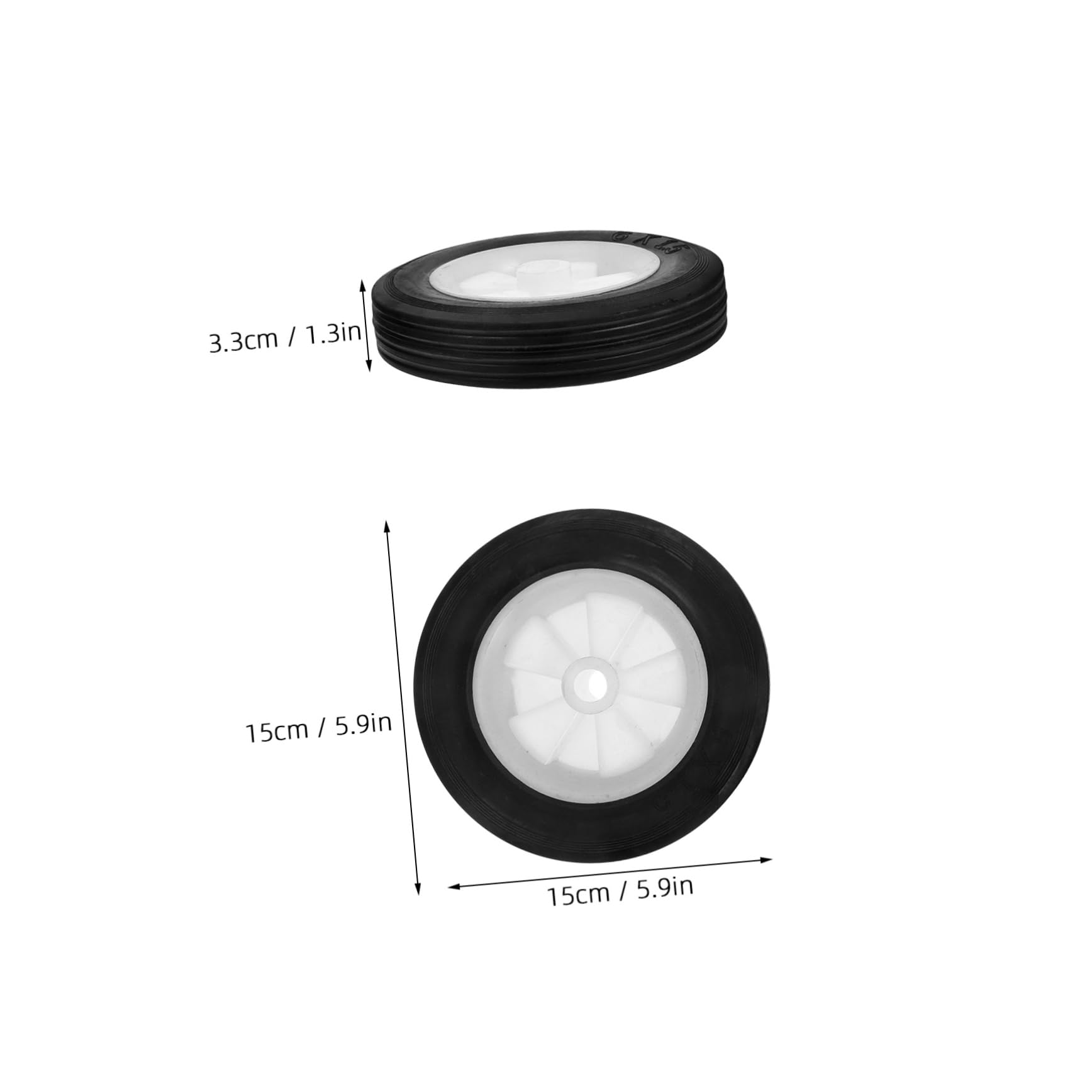 2 Stück Universelle Gummi Wheels für Rasenmäher Geräuschlose Solide Räder aus Pp Kontrollfunktion für Mähradaufsatz und Mähwerksräder Ersatzräder für Gartenrasenmäher