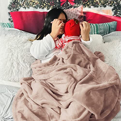Image of Bedsure GentleSoft Fleece Blankets Queen Size Dusty Pink - Bed Blanket Soft Lightweight Plush Fuzzy Cozy Luxury Microfiber, 90x90 inches