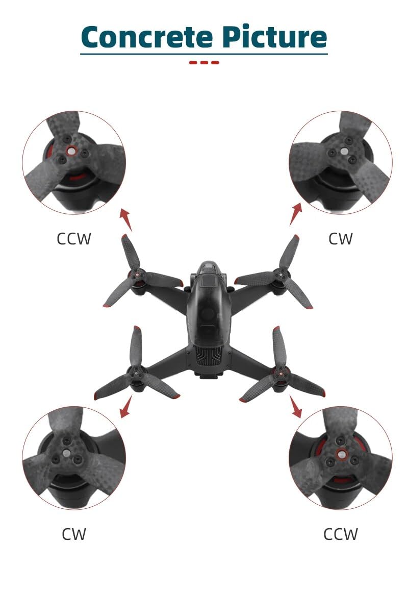 Śmigło z włókna węglowego 5328S Łopatki szybkozłączne Rekwizyty zamienne do śmigła, do drona DJI FPV Combo Śmigło drona(4pair)