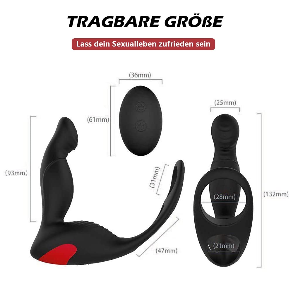 Vibratore a distanza con anello Fur Manner, silenzioso, con telecomando per pene, plug anale per prostata, anello per pene vibrante, plug