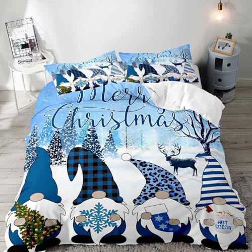 LUVIVIHOME 3 x Weihnachtswichtel-Bettbezug für King-Size-Bett,...