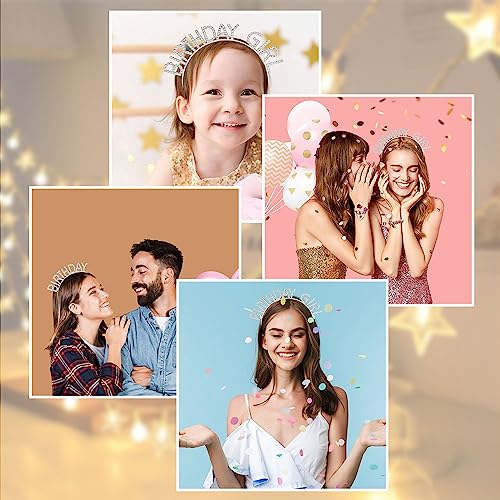 Vzxmka Birthday Headbands For Women Birthday Silver White Tiaras And Crowns For Women Girls Christmas Birthday Party Decorations Happy Birthday Princess Crown Rhinestone Happy Birthday Accessories Crown thumb #3