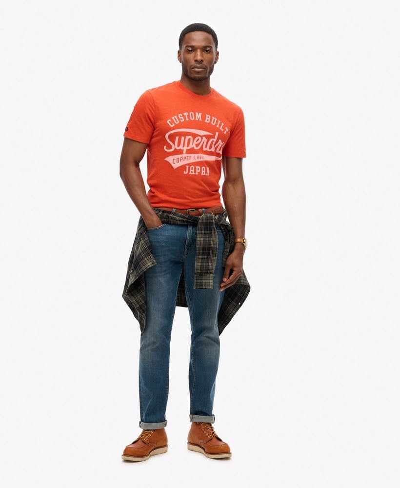 Superdry Koszulka z nadrukiem z nadrukiem miedzianym z krótkim rękawem L, Pomarańczowy, L