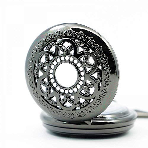 Vinatge Caixa de flores vazadas bronze azul número romano mostrador esqueleto mão vento mecânico rel