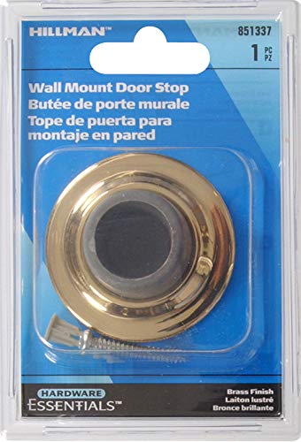 Topes para puertas de montaje en pared Hardware Essentials 851337 acabado en latón de 2-3/8" miniatura 2