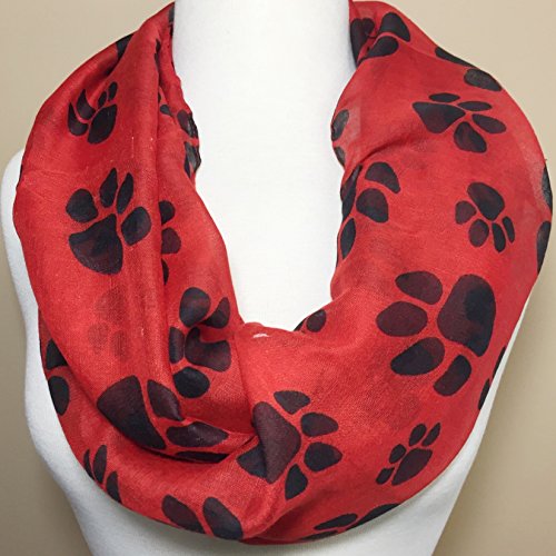 Gypsy Jewels Paw Print School Spirit Lightweight Thin Poly Infinity Scarf - Assorted Colors2