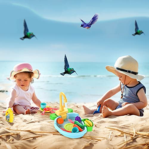 IHEHUA Waschbecken, Spielküche, elektrisch, vorgetäuscht, Geschirrspüler mit laufendem Spielzeug, Wassererziehung Baby… – Bild 5